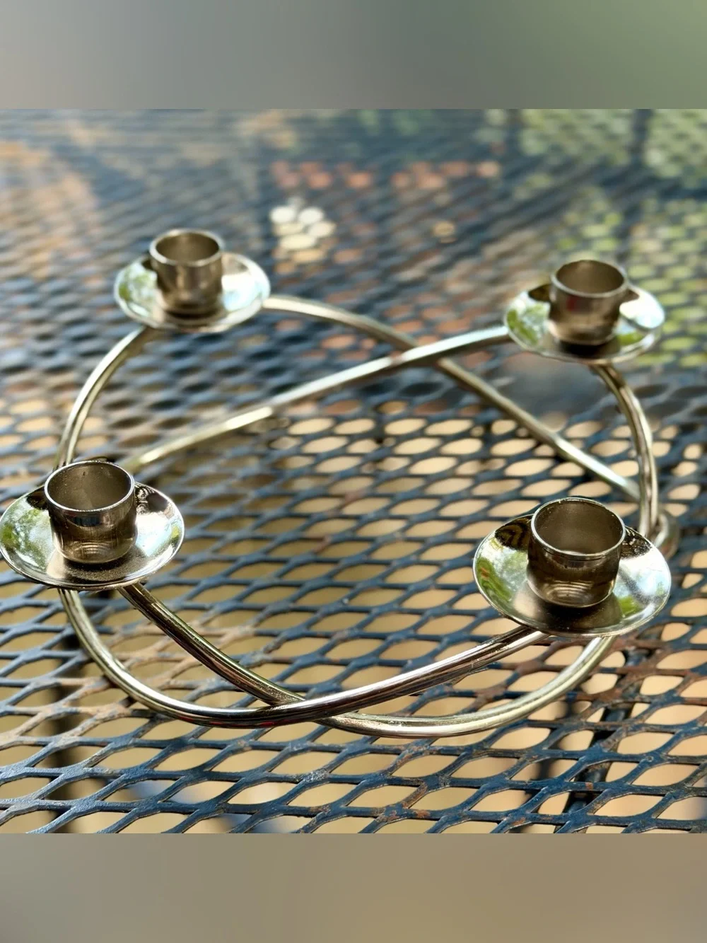 4-Arm Candle Centerpiece in Silver